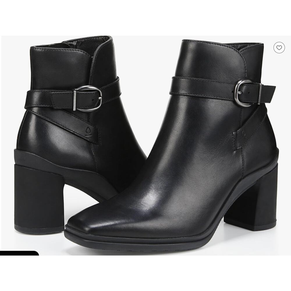 Naturalizer AIMEE Water Resistant Leather Ankle Boots Booties| Womens 9.5, Black - Picture 1 of 5